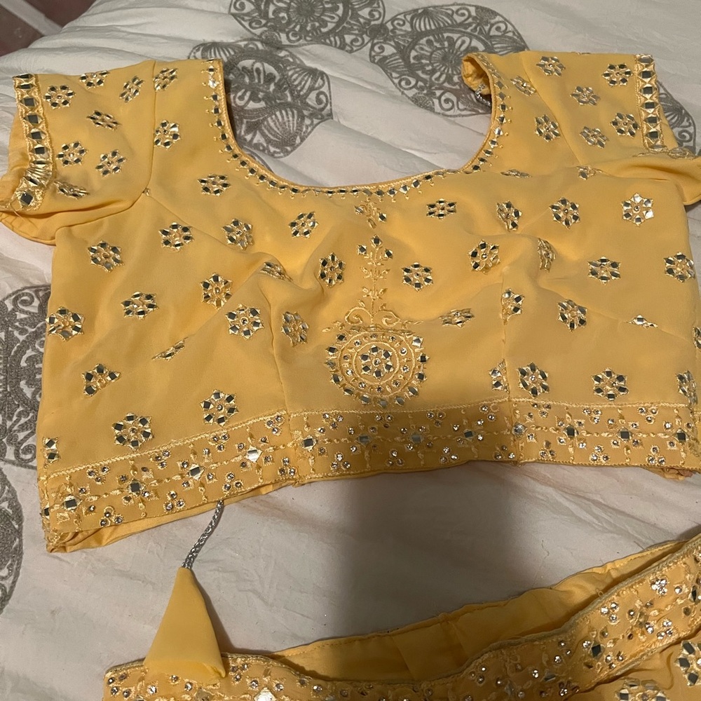 Lehenga- yellow and silver